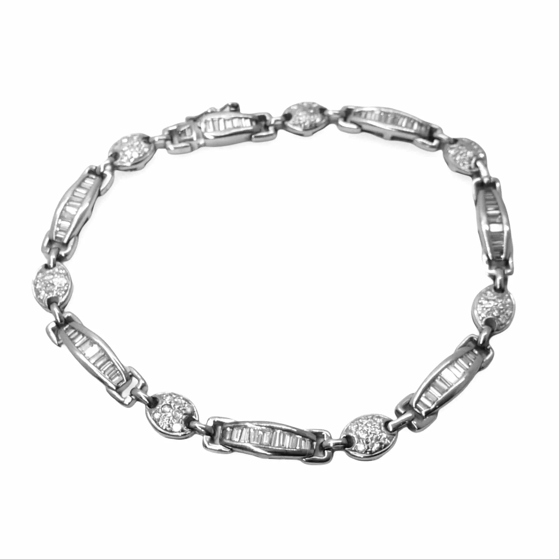 Bracelet or blanc 18K et diamants 2,5 ct sold by 58 Facettes product image thumbnail 4