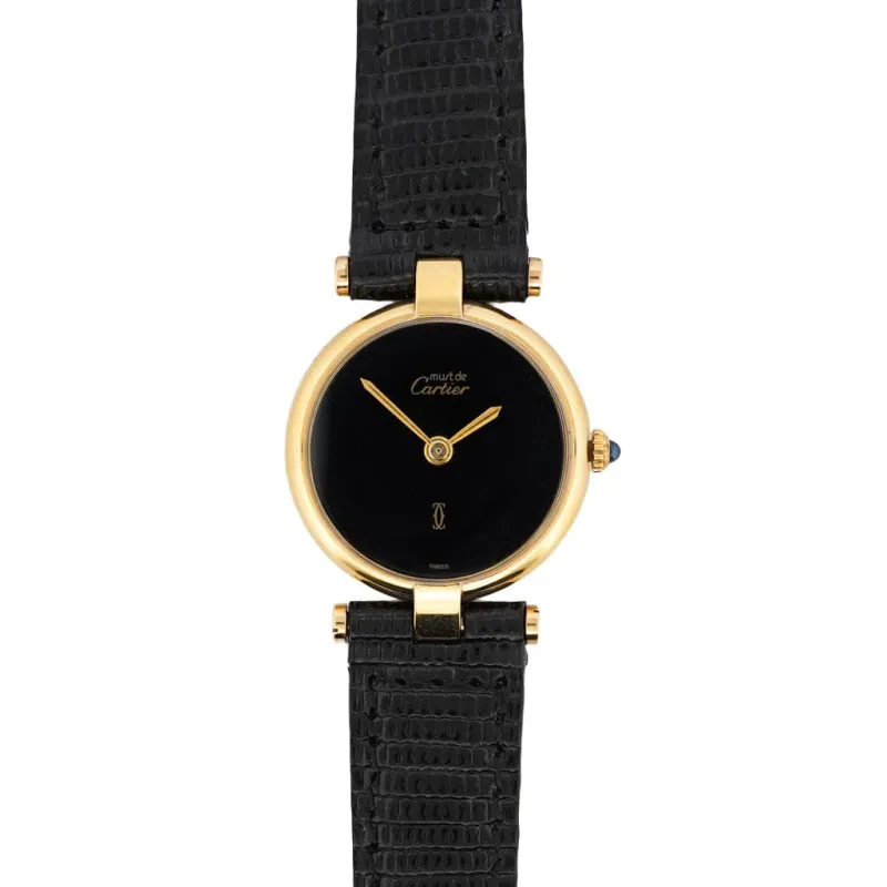 Cartier Must Vendôme - Cadran noir uni - SM sold by 58 Facettes
