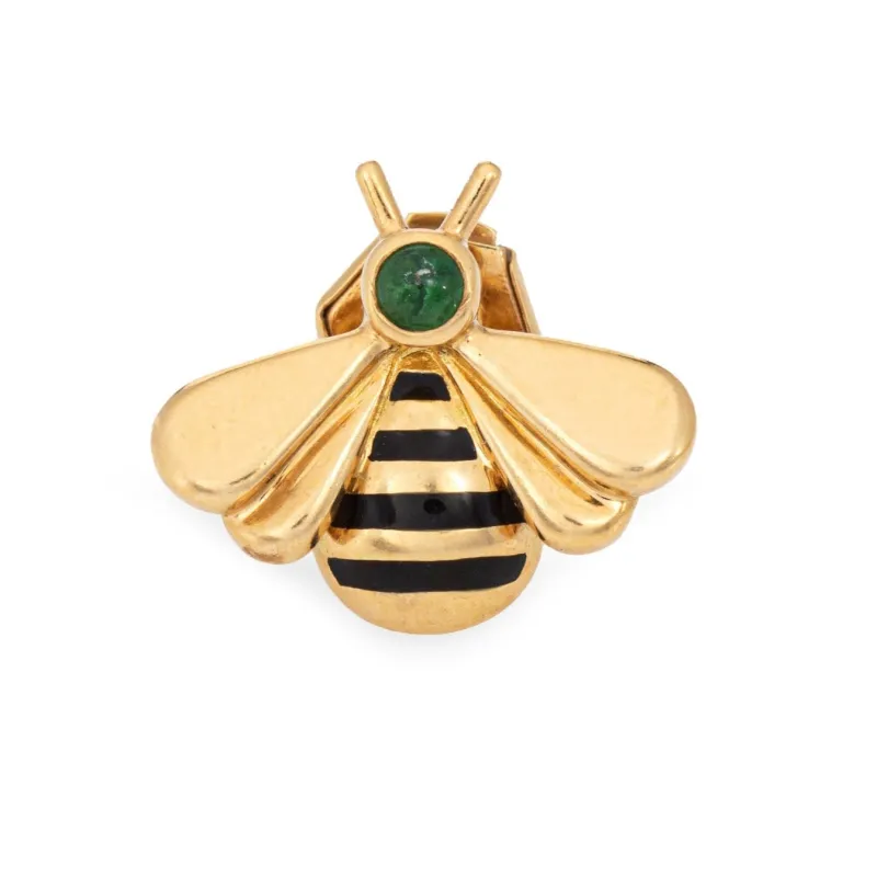 CARTIER - Broche abeille en or jaune et émeraude, vers 1990 sold by 58 Facettes