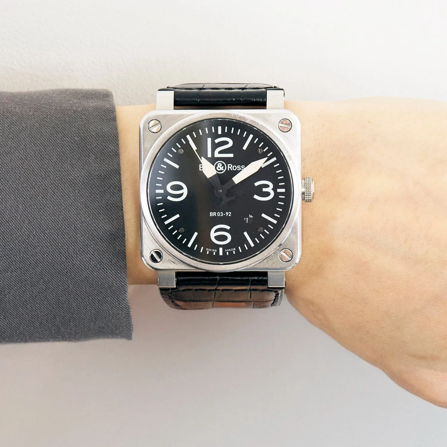 BELL & ROSS - Montre automatique Bell & Ross BR0392 en acier inoxydable et bracelet en cuir. sold by 58 Facettes product image thumbnail 2