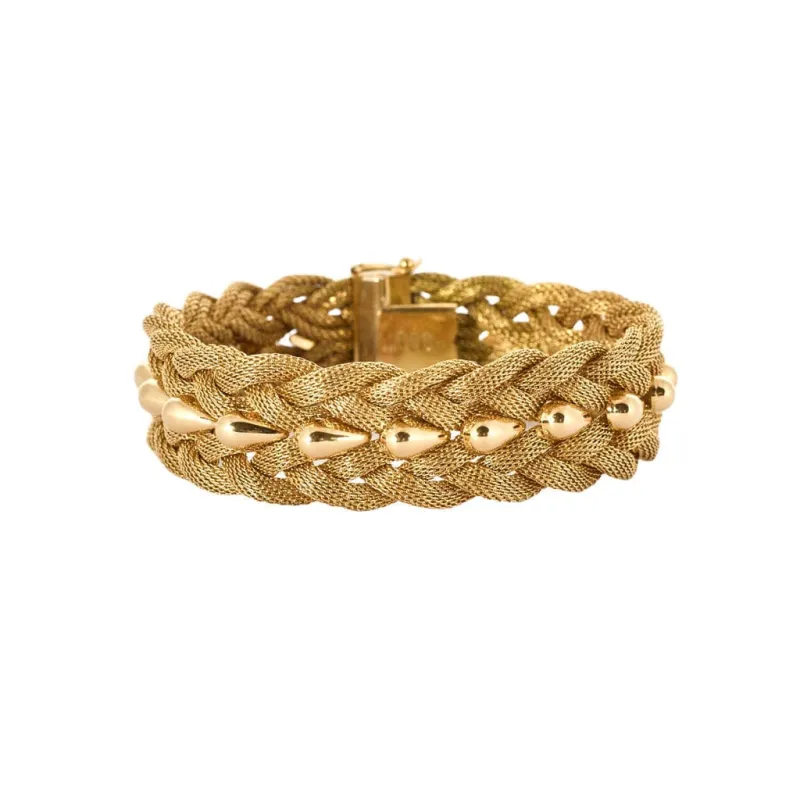 Bracelet tréssé en or jaune sold by 58 Facettes
