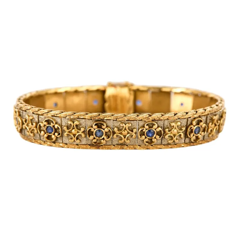 Bracelet souple or jaune et blanc sold by 58 Facettes
