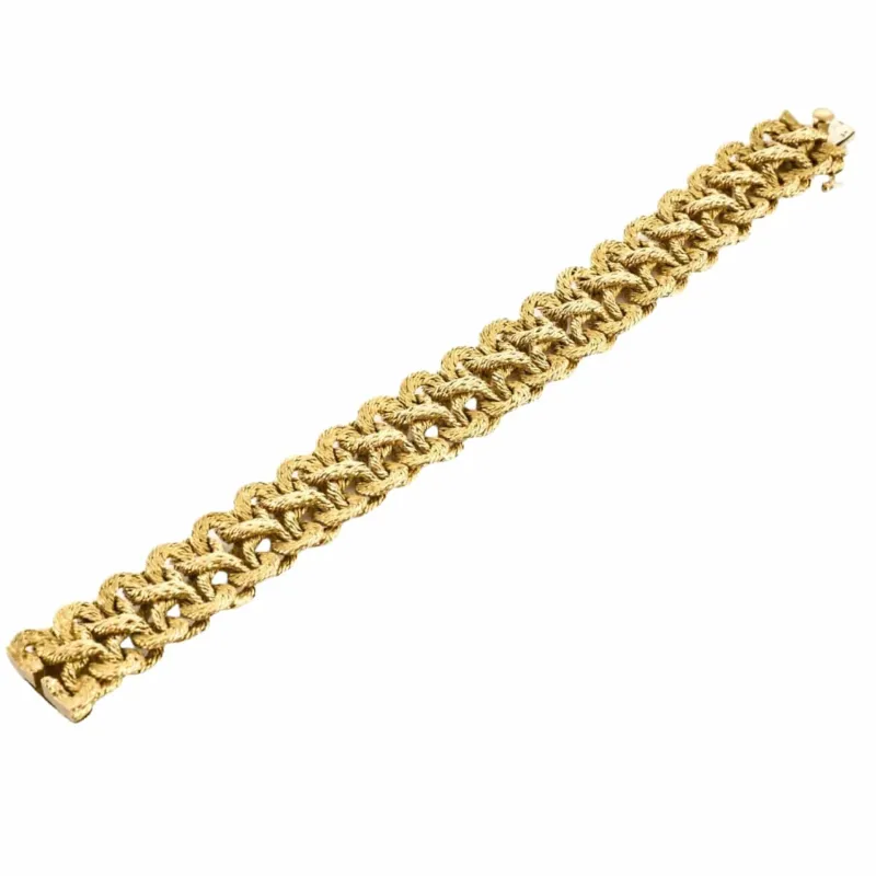 GEORGES LENFANT - Rare Bracelet Maille Alternée en or jaune sold by 58 Facettes
