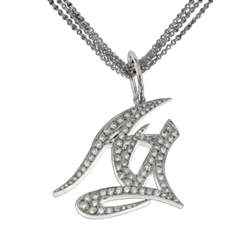 Pendentif monogramme Ag en or blanc 18 carats et diamants naturels made by 58 Facettes