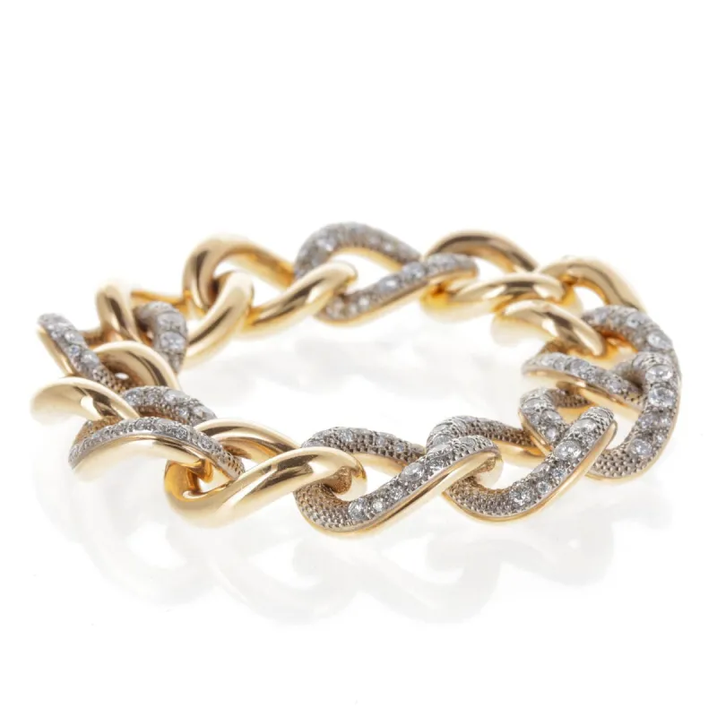 POMELLATO - Bracelet Chaînes Or Rose et Diamants sold by 58 Facettes