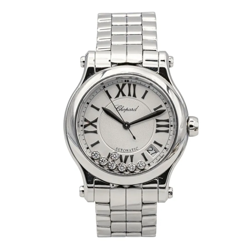 Chopard Montre Happy Sport Acier Diamant, Saphir sold by 58 Facettes
