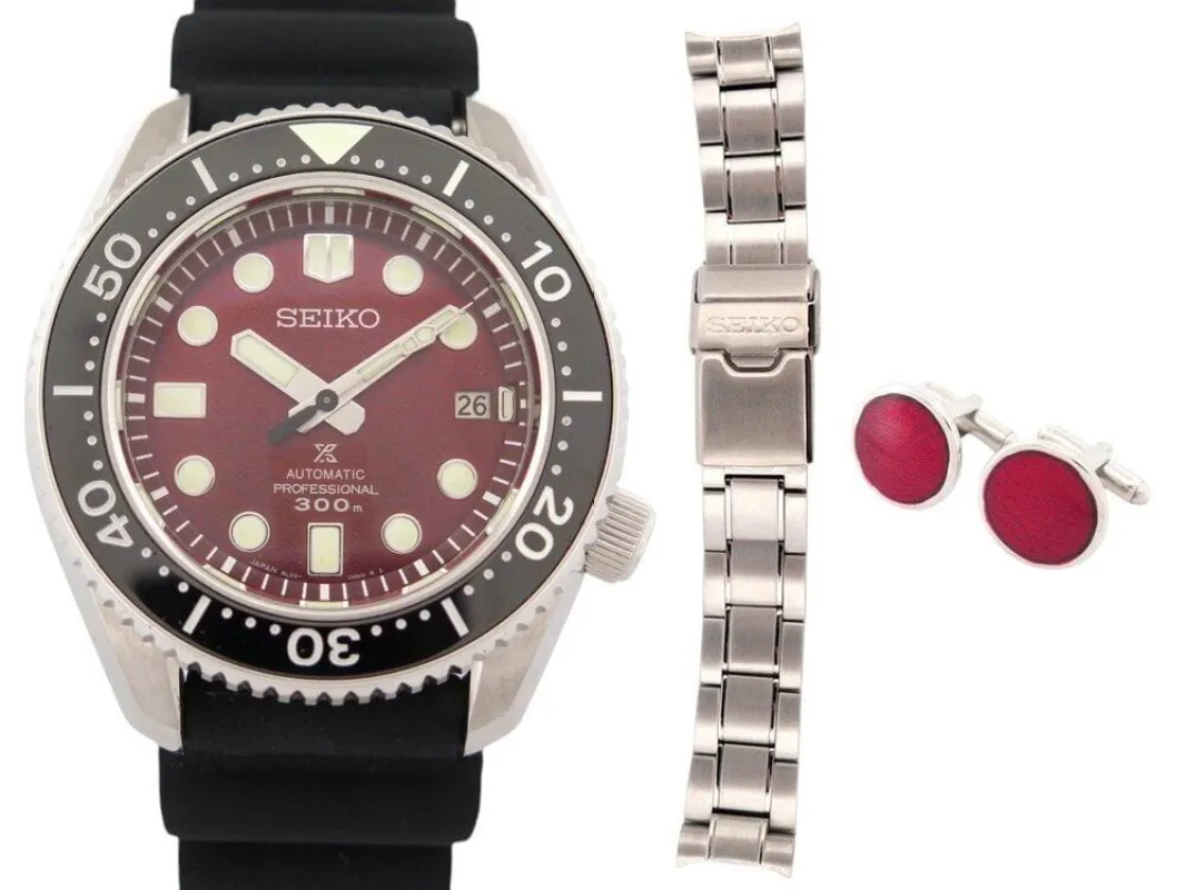 montre SEIKO prospex sla059 8l35 ed speciale + boutons de manchette made by 58 Facettes