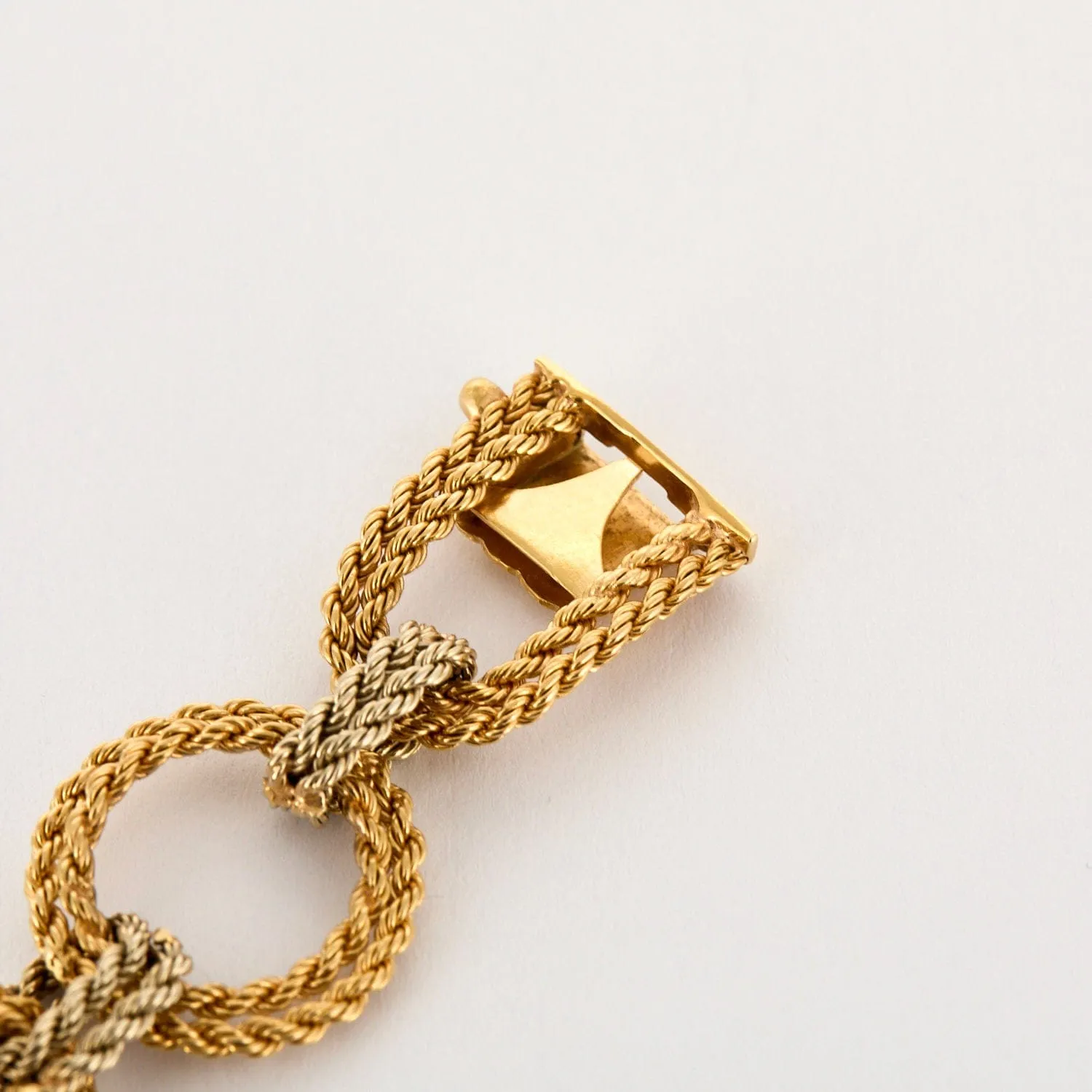 Bracelet or jaune et blanc, maille tréssée sold by 58 Facettes product image thumbnail 5