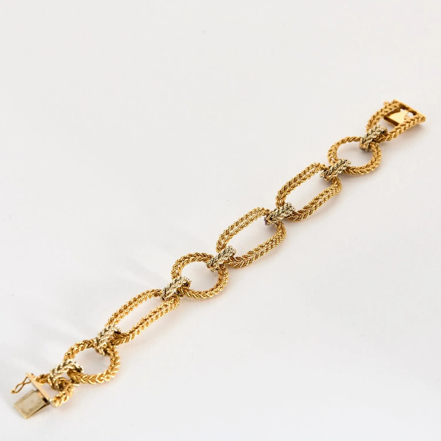 Bracelet or jaune et blanc, maille tréssée sold by 58 Facettes product image thumbnail 3