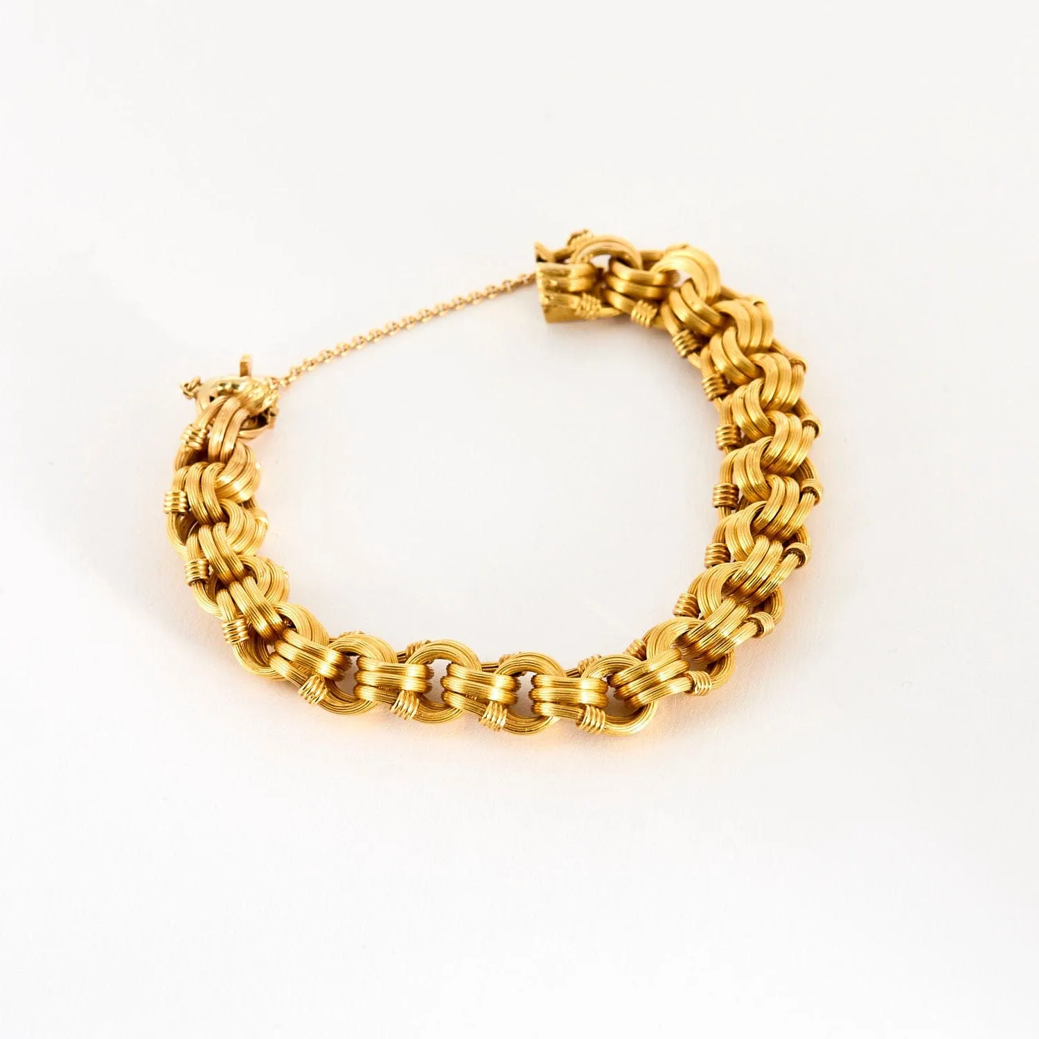 Délicat Bracelet or jaune godronné sold by 58 Facettes product image thumbnail 3