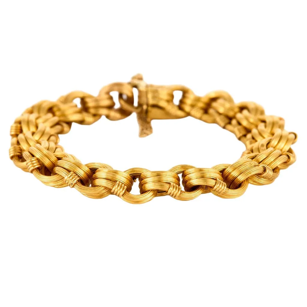 Délicat Bracelet or jaune godronné sold by 58 Facettes