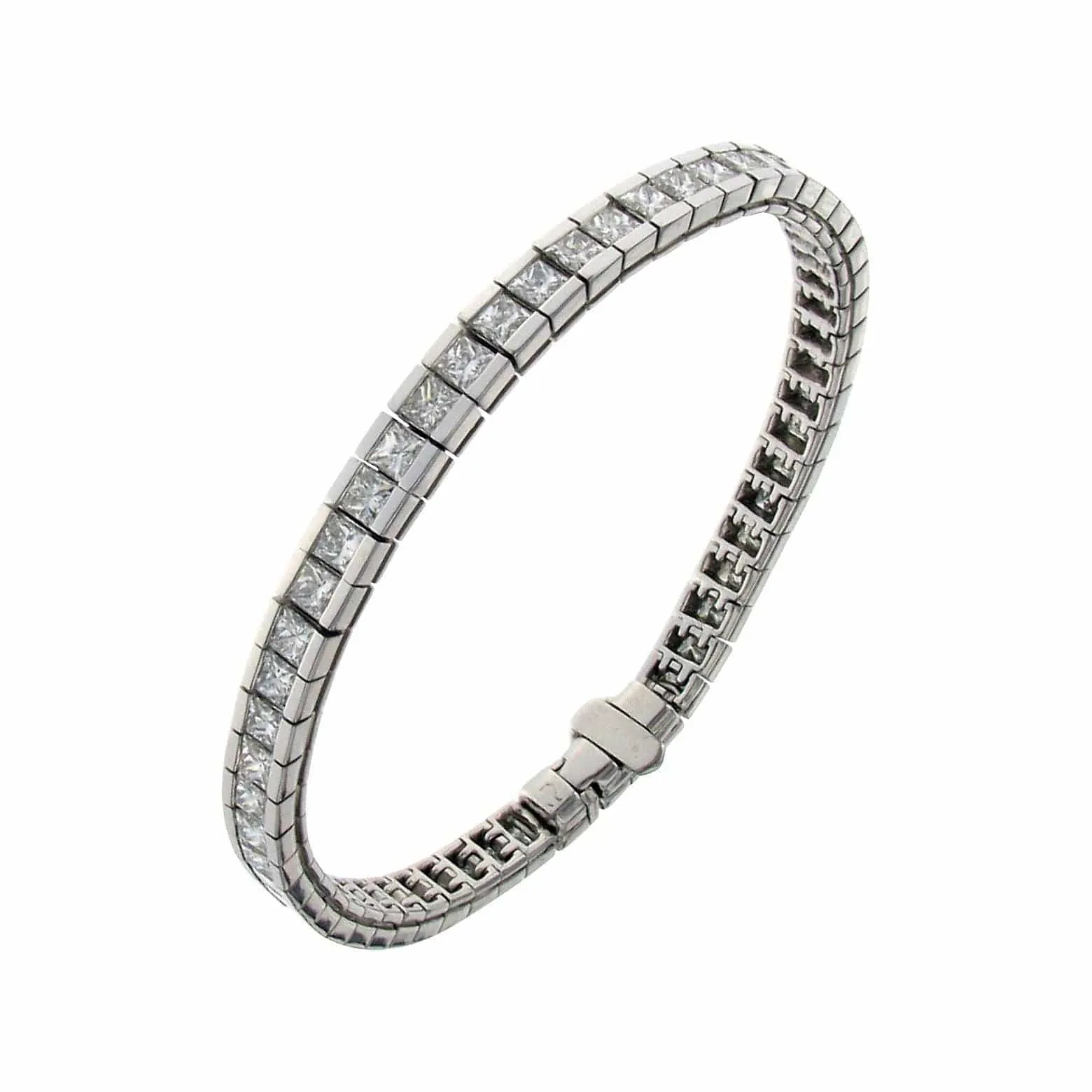 Bracelet-bracelet tennis en or blanc, diamants naturels 9,18 carats sold by 58 Facettes