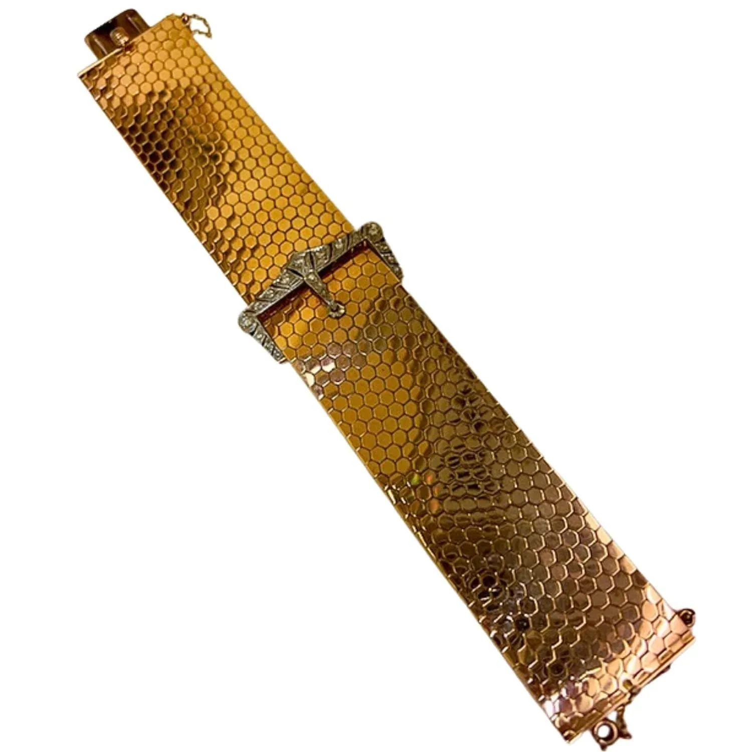Bracelet en or jaune avec diamants 1940-1945 sold by 58 Facettes product image thumbnail 3