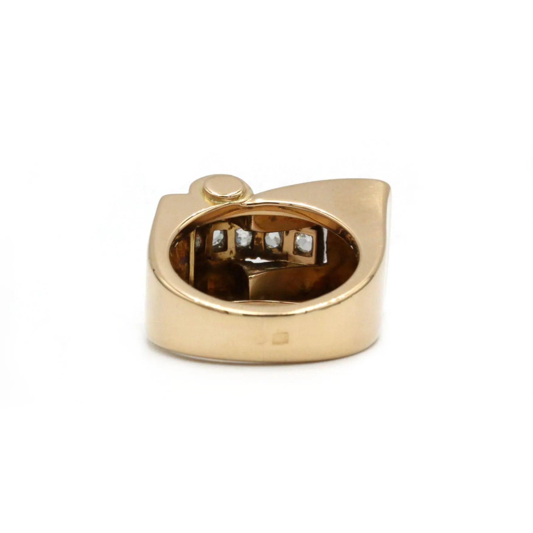 Bague Tank Or jaune, Platine & Diamants sold by 58 Facettes product image thumbnail 3