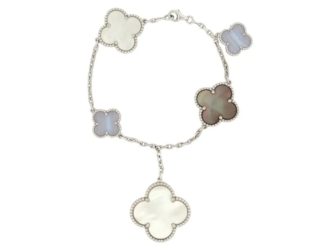 bracelet van cleef and arpels magic alhambra 5 motifs vcarl62400 or nacre sold by 58 Facettes