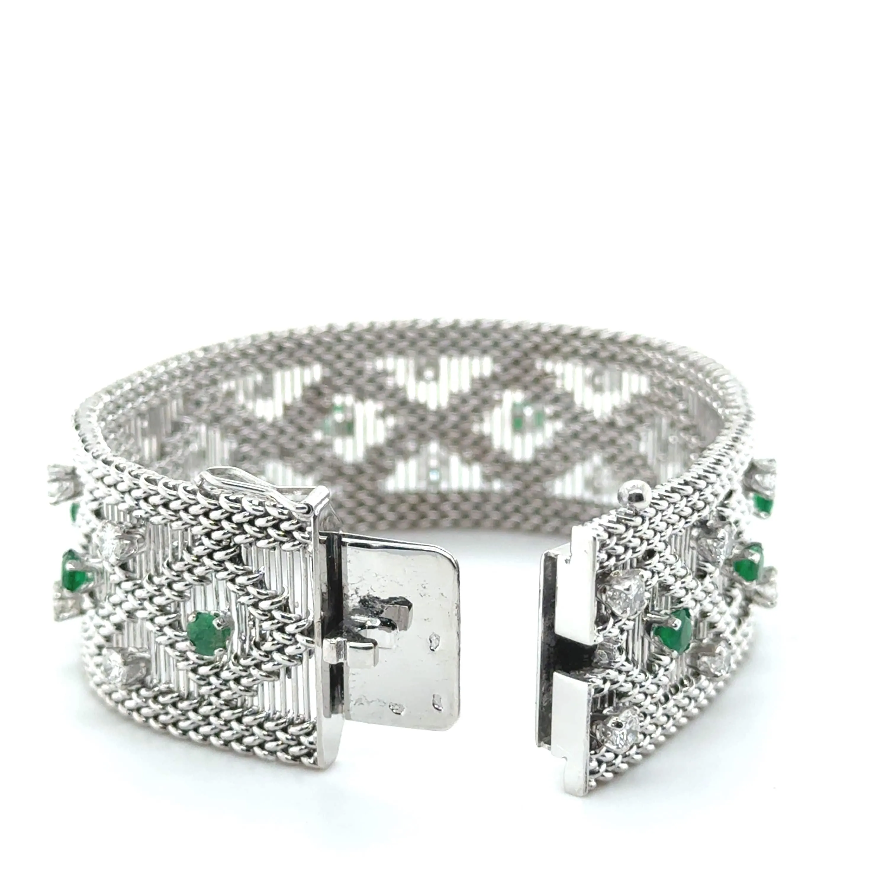 Bracelet vintage or blanc - Diamants et émeraudes sold by 58 Facettes product image thumbnail 3
