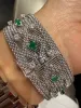 Bracelet vintage or blanc - Diamants et émeraudes sold by 58 Facettes