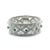 Bracelet vintage or blanc - Diamants et émeraudes sold by 58 Facettes