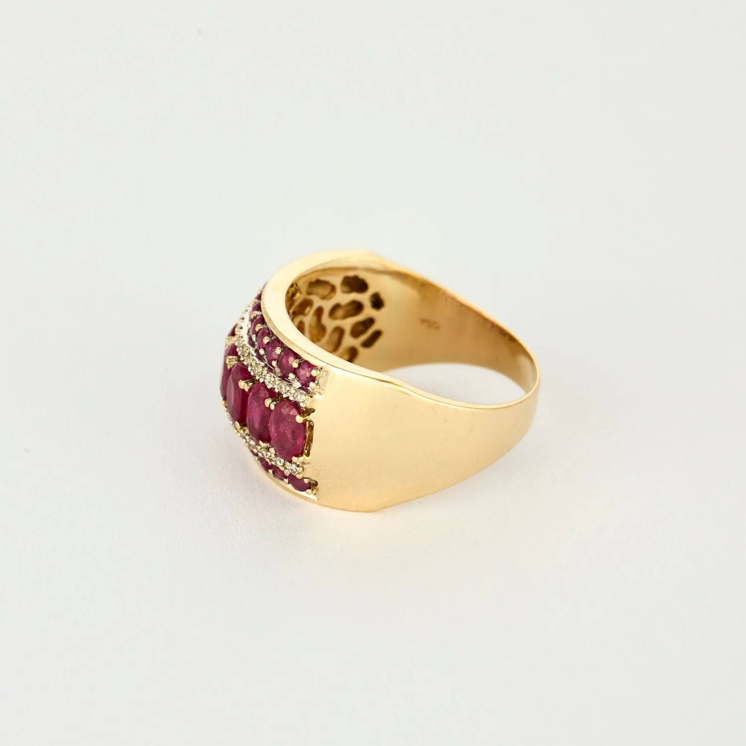 Bague jonc or jaune, rubis et diamants sold by 58 Facettes product image thumbnail 4