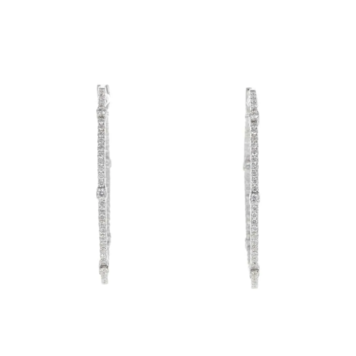 Boucles d'Oreilles Créoles Or Blanc et Diamants sold by 58 Facettes product image thumbnail 5