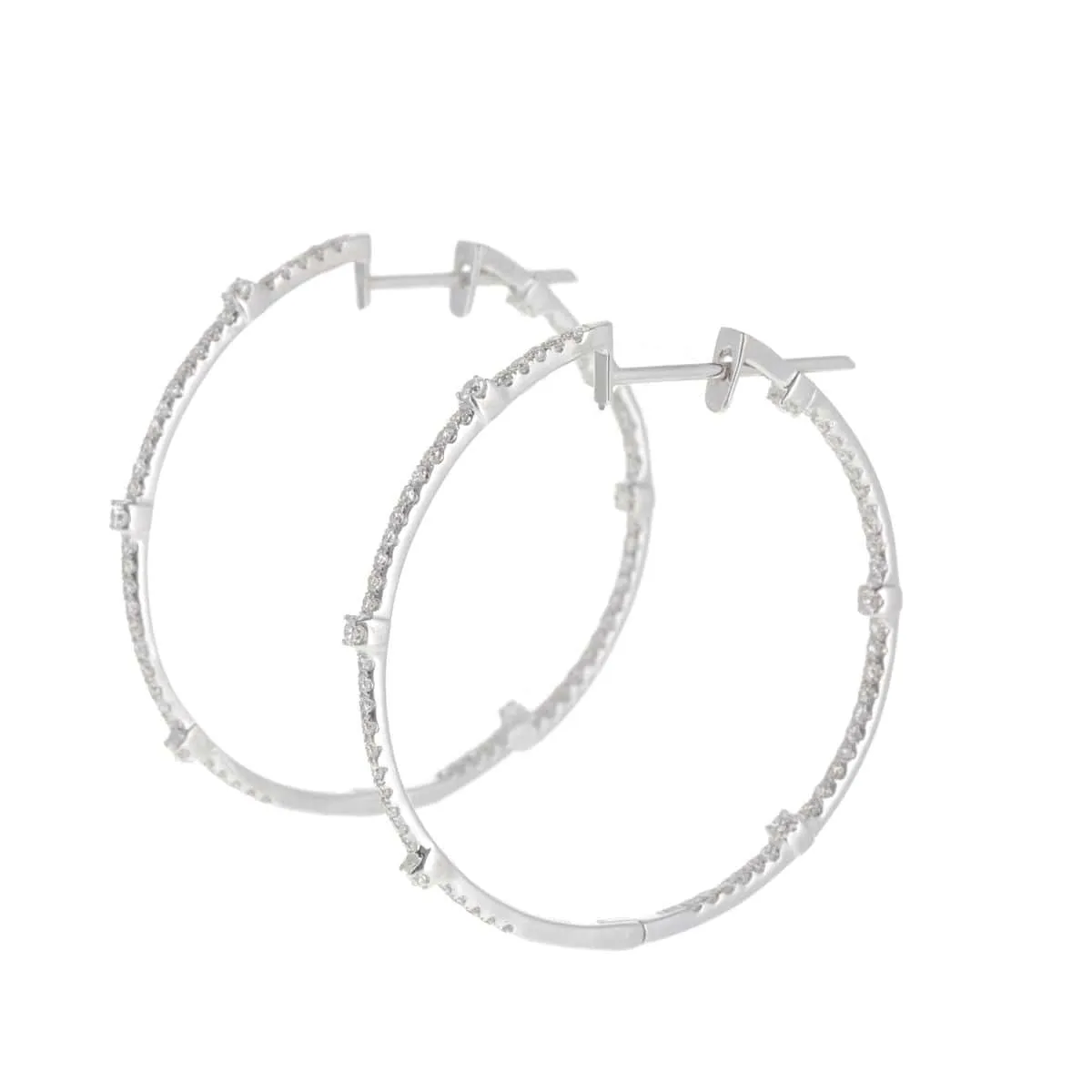 Boucles d'Oreilles Créoles Or Blanc et Diamants sold by 58 Facettes product image thumbnail 2