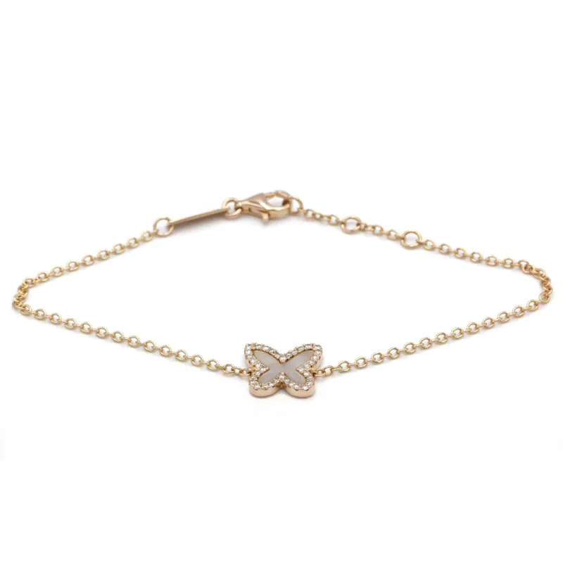 Bracelet Papillon - Or, Diamants & Nacre sold by 58 Facettes