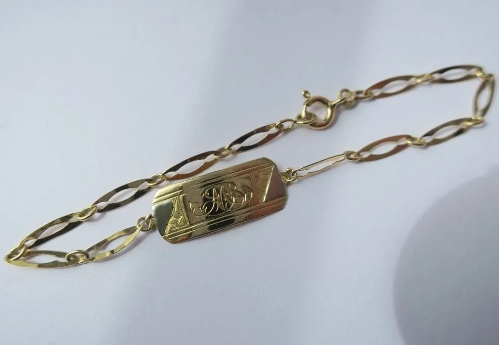 Bracelet gourmette identité Art Déco sold by 58 Facettes product image thumbnail 3