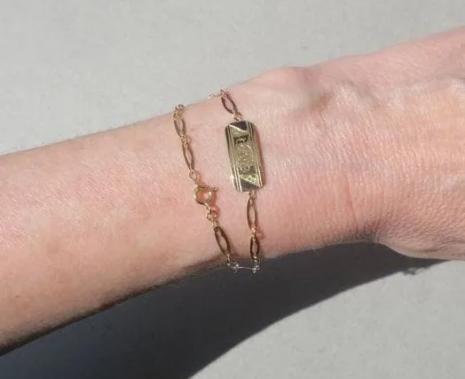 Bracelet gourmette identité Art Déco sold by 58 Facettes product image thumbnail 2