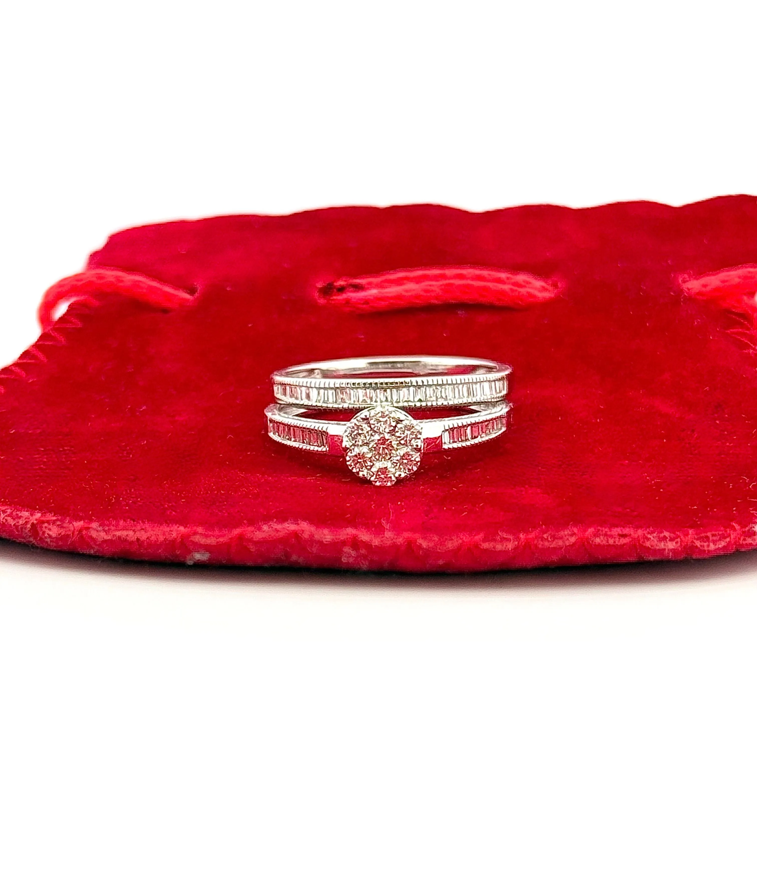 Bague de fiançailles + alliance en or et diamants sold by 58 Facettes product image thumbnail 3