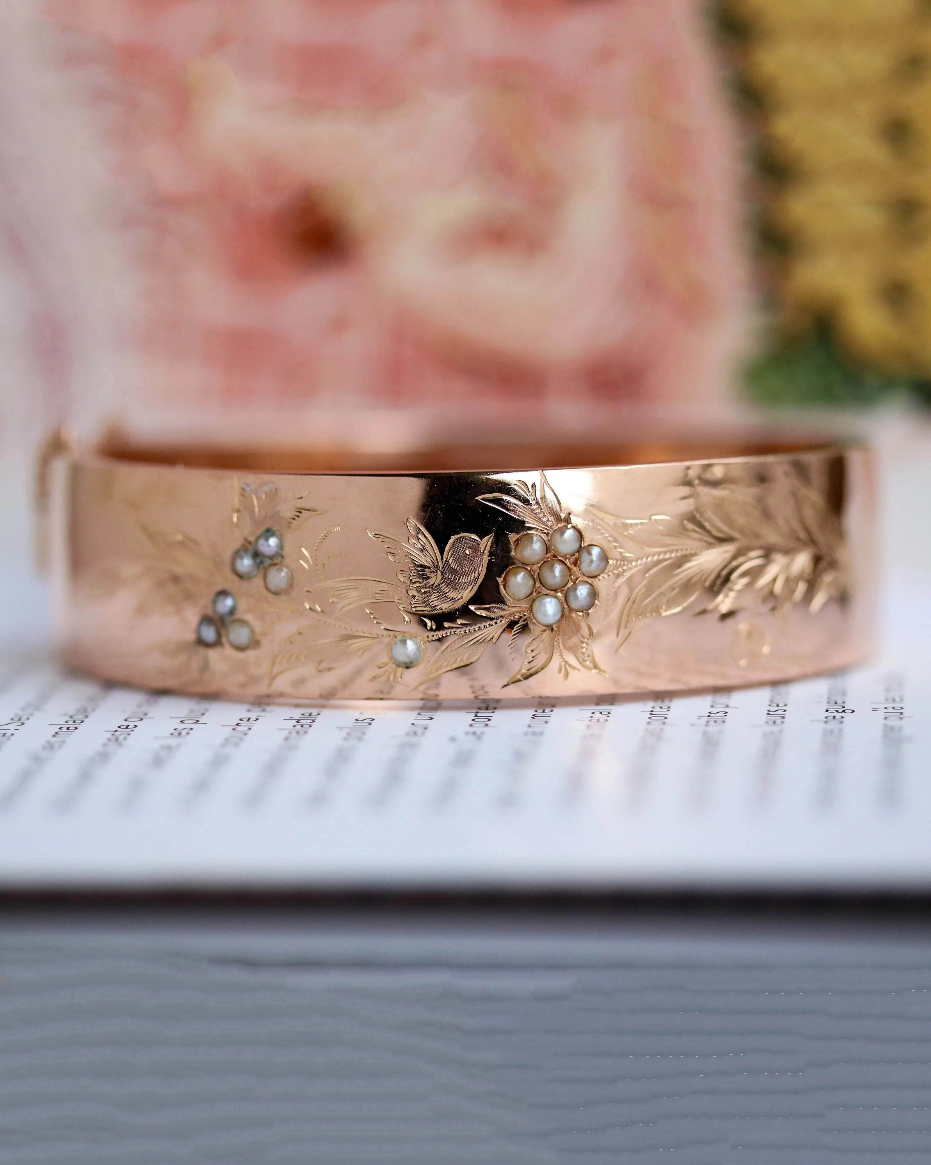 Bracelet Jonc Napoléon III Or Rose et Perles fines sold by 58 Facettes product image thumbnail 3