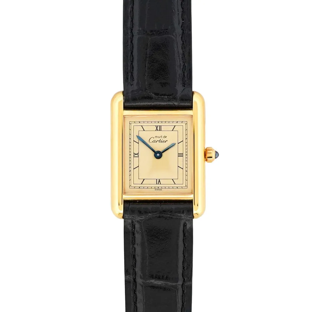 Cartier Tank Must - Cadran chemin de fer champagne - Ensemble complet sold by 58 Facettes