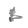 Bague rétro diamants émeraudes sold by 58 Facettes