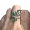 Bague rétro diamants émeraudes sold by 58 Facettes