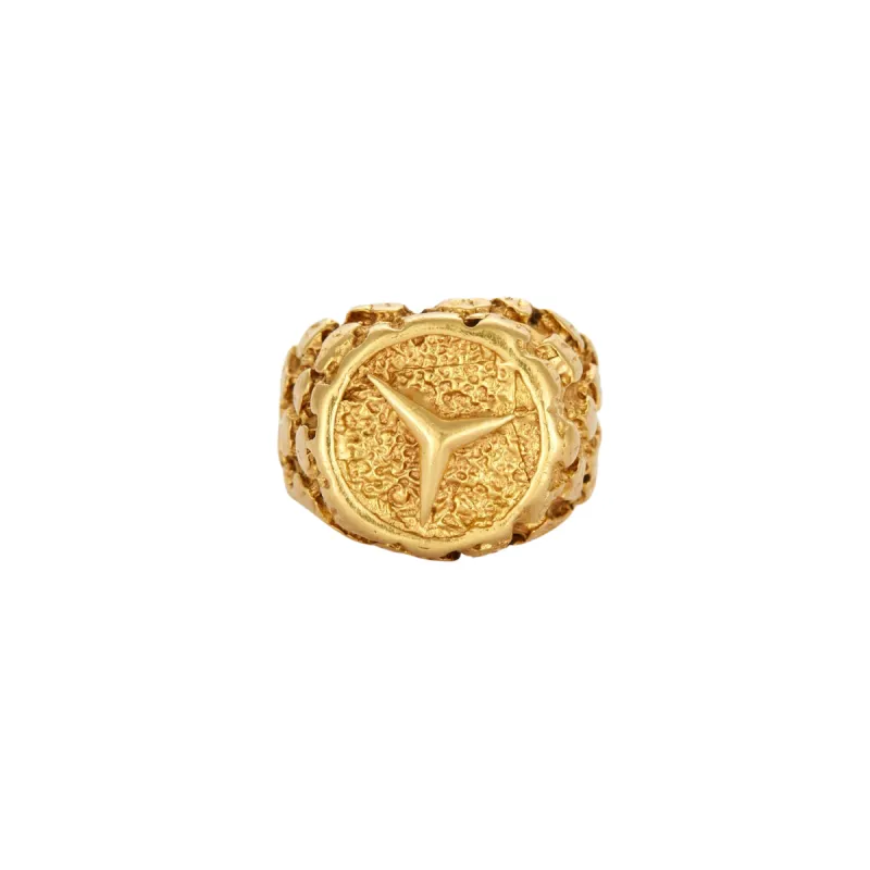 Bague or jaune avec motif sold by 58 Facettes