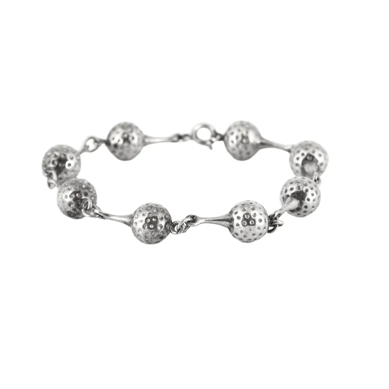 HERMES - Bracelet Vintage en Argent Motif balles de golf sold by 58 Facettes