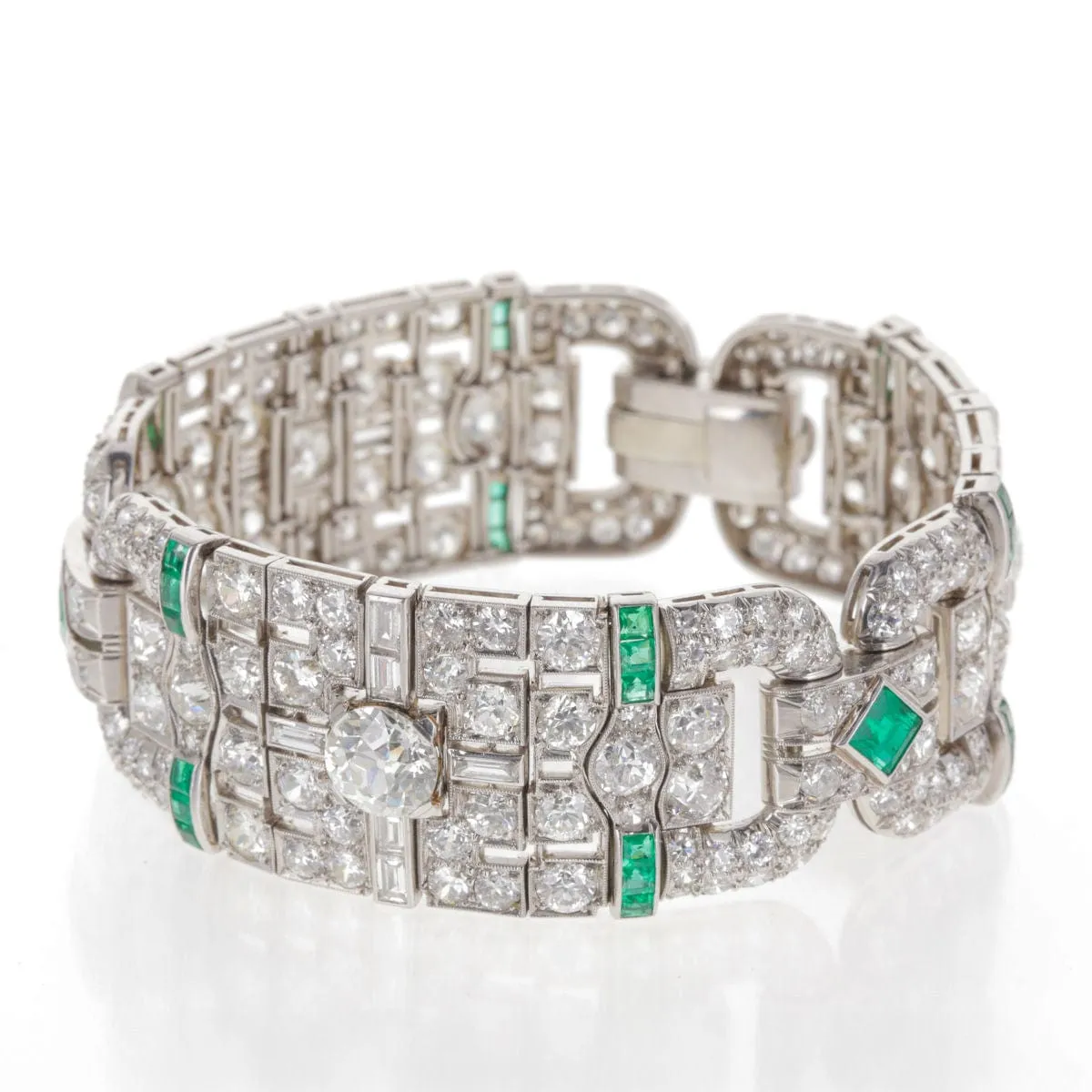 Bracelet souple Platine, Diamants et Emeraudes sold by 58 Facettes product image thumbnail 5