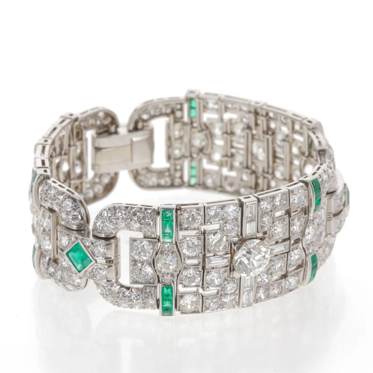 Bracelet souple Platine, Diamants et Emeraudes sold by 58 Facettes product image thumbnail 4