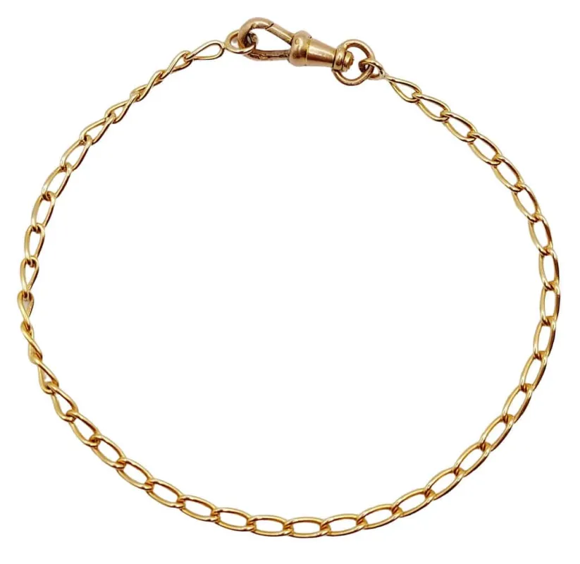 Bracelet antique or mailles cheval et fermoir mousqueton sold by 58 Facettes