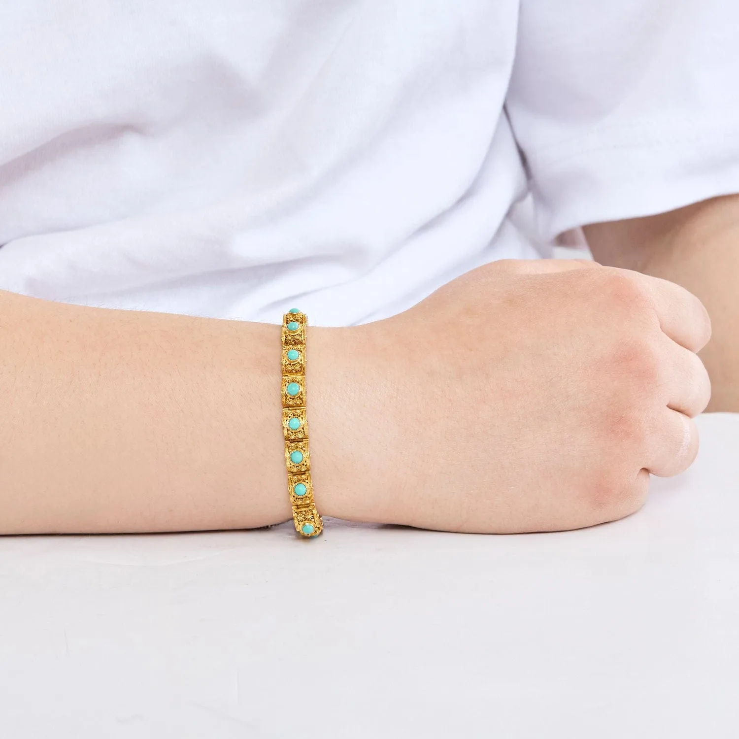 Bracelet or jaune et maillons filigranés sold by 58 Facettes product image thumbnail 2