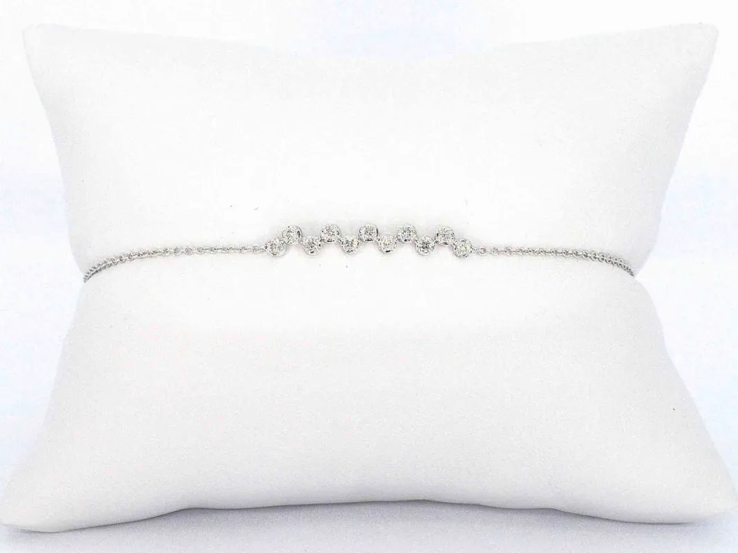 Bracelet en or blanc avec diamants sold by 58 Facettes
