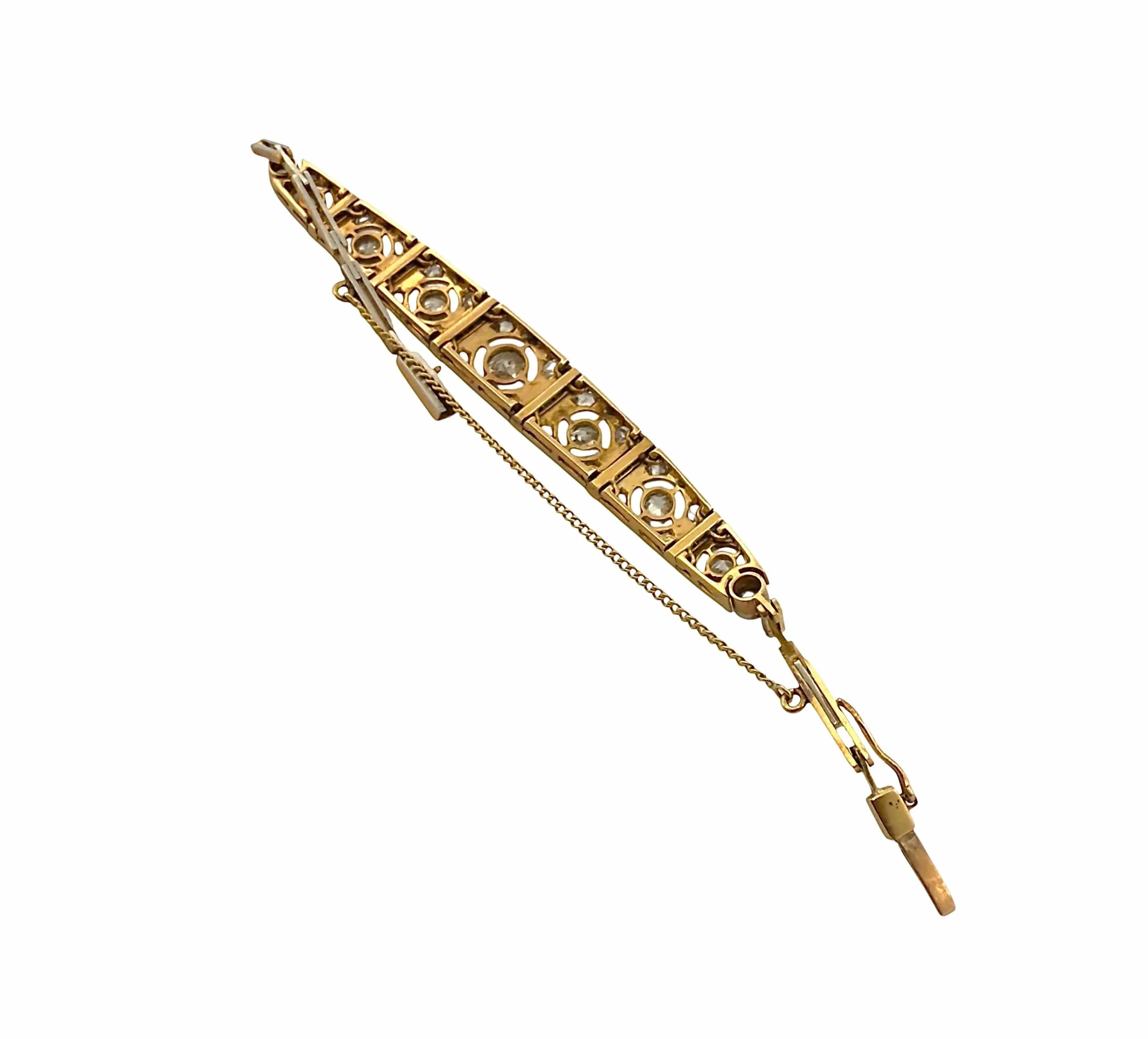 Bracelet ancien art déco en or , saphirs et diamants sold by 58 Facettes product image thumbnail 4