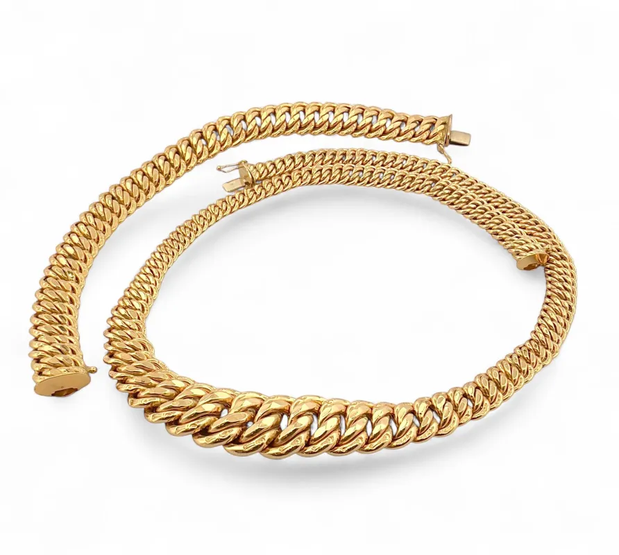 Collier et bracelet maille américaine en or jaune sold by 58 Facettes