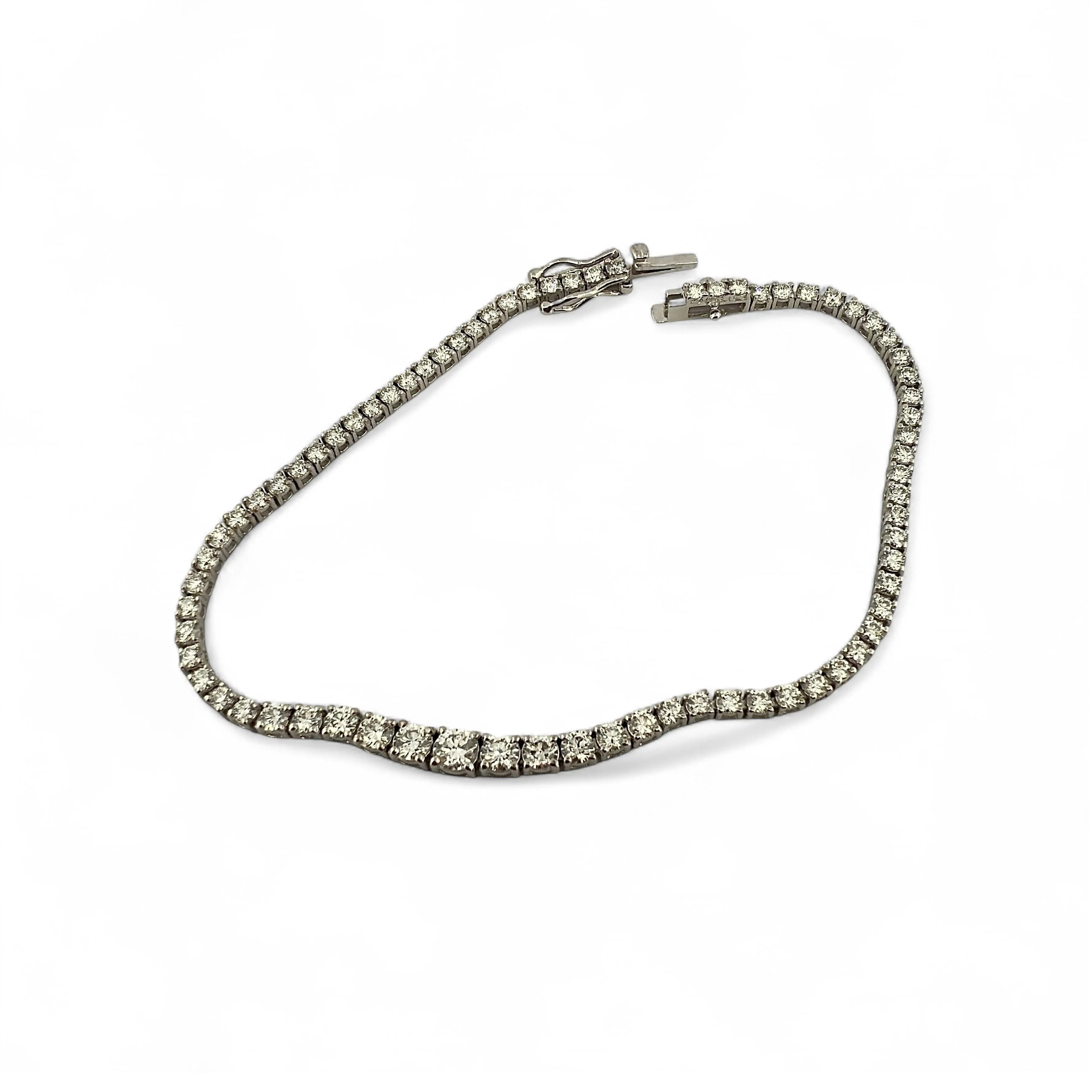 Bracelet Tennis or blanc et diamants 2,60 carats sold by 58 Facettes product image thumbnail 4