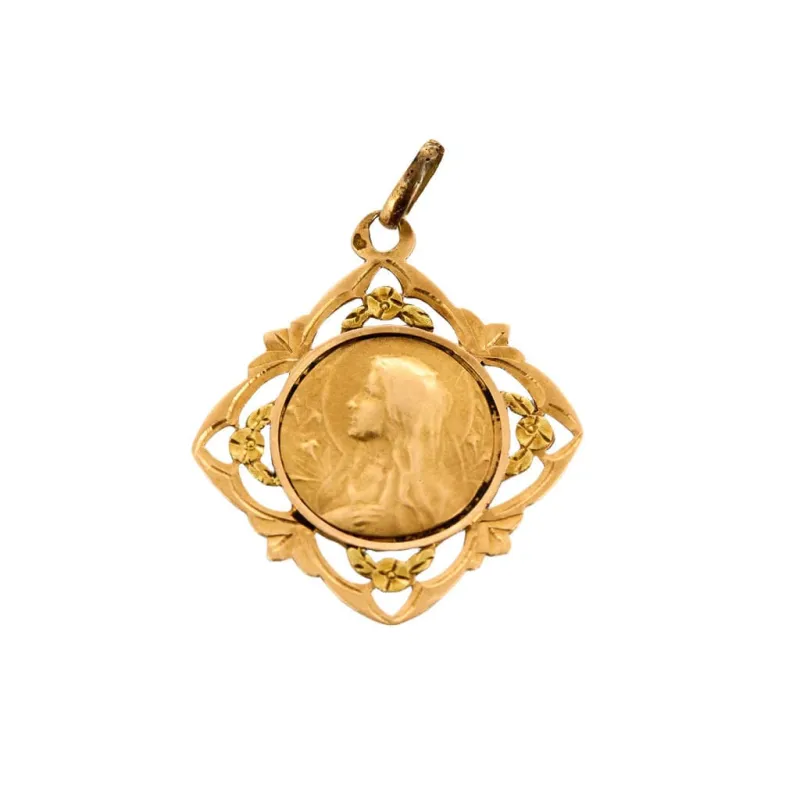 Médaille vierge Marie or jaune sold by 58 Facettes