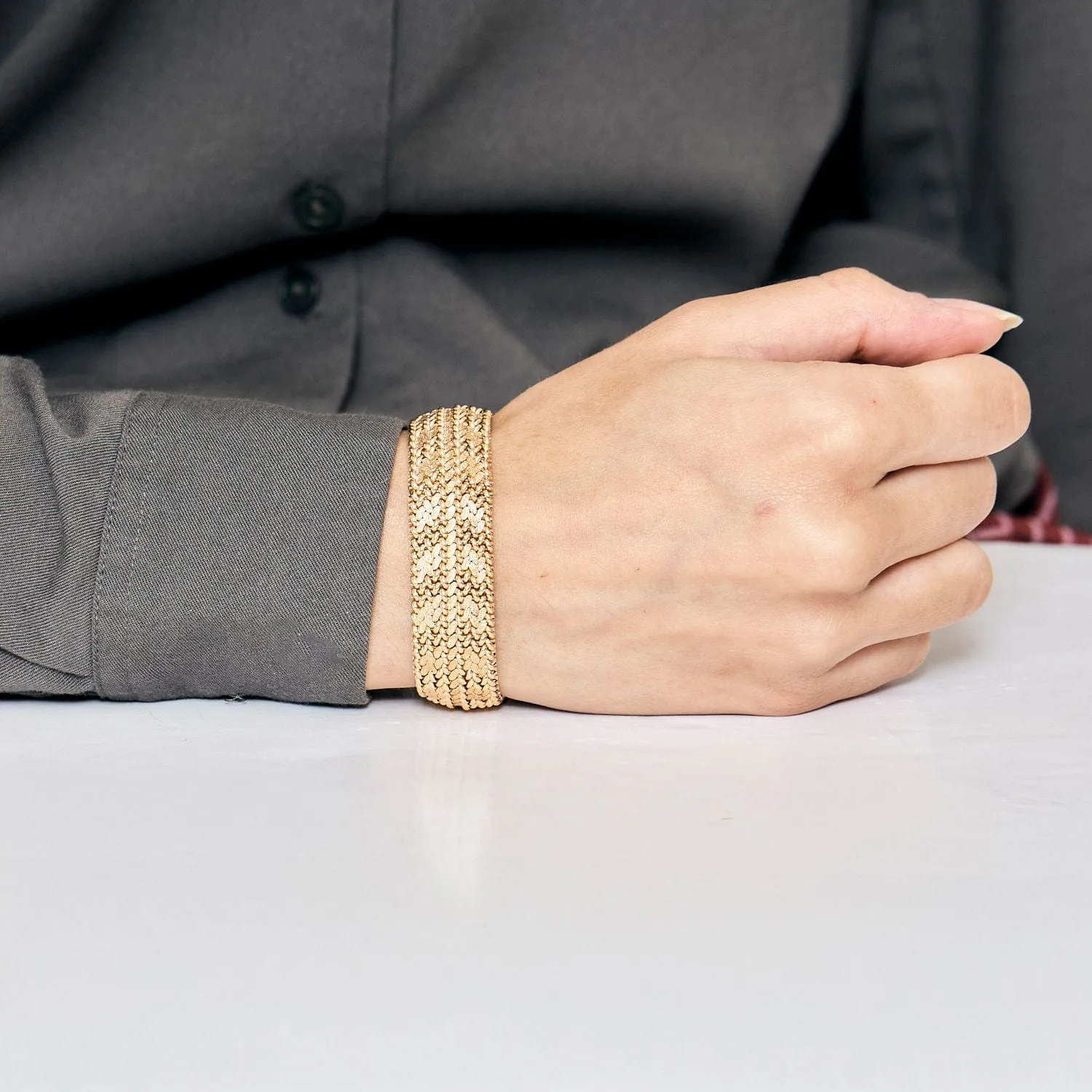 Bracelet maille polonaise en or jaune sold by 58 Facettes product image thumbnail 2