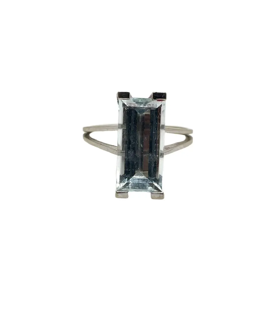 Bague cocktail or gris aigue marine sold by 58 Facettes