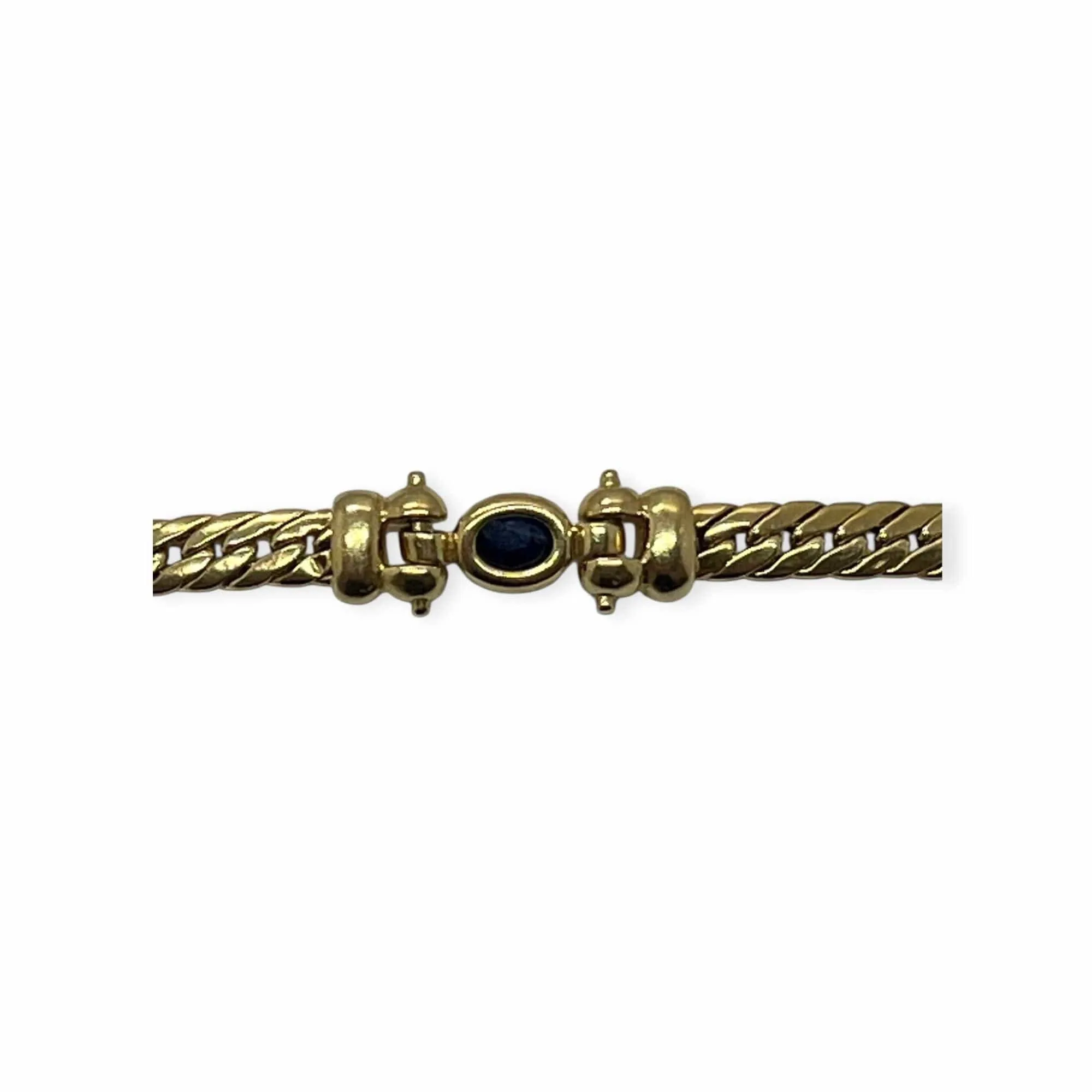 Bracelet or jaune et saphir maille anglaise sold by 58 Facettes product image thumbnail 5