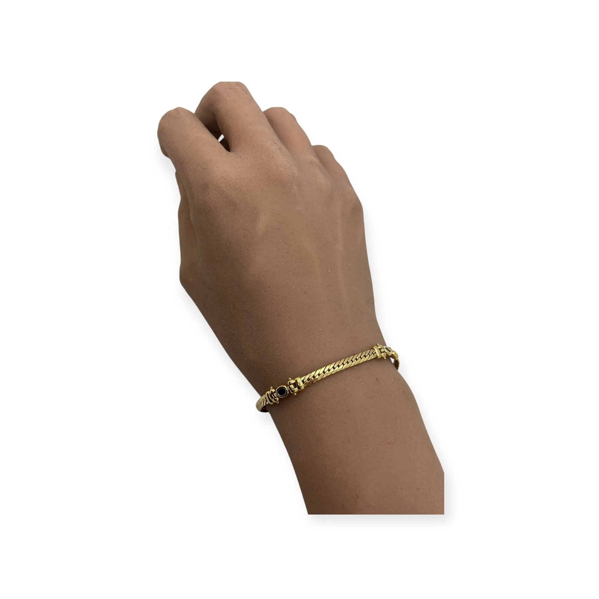 Bracelet or jaune et saphir maille anglaise sold by 58 Facettes product image thumbnail 2