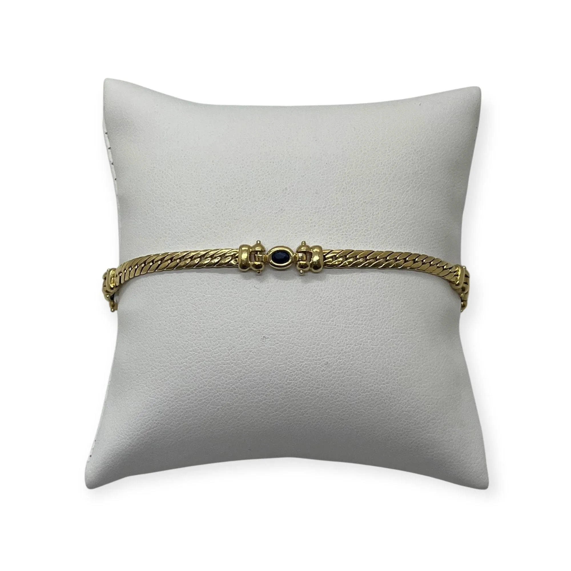 Bracelet or jaune et saphir maille anglaise sold by 58 Facettes product image thumbnail 3