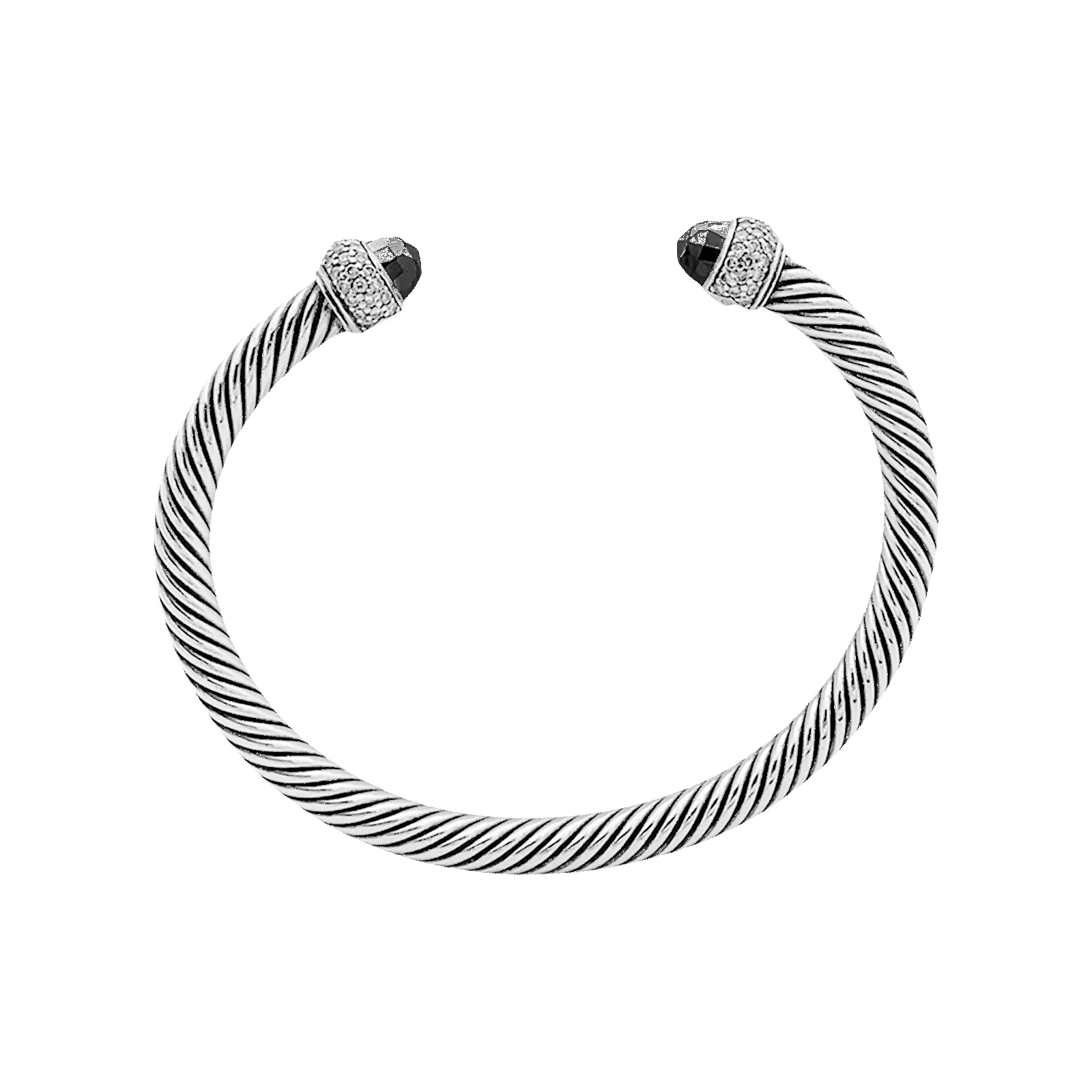 Bracelet David Yurman, "Cable Classic", argent, diamants, hématites. sold by 58 Facettes product image thumbnail 2